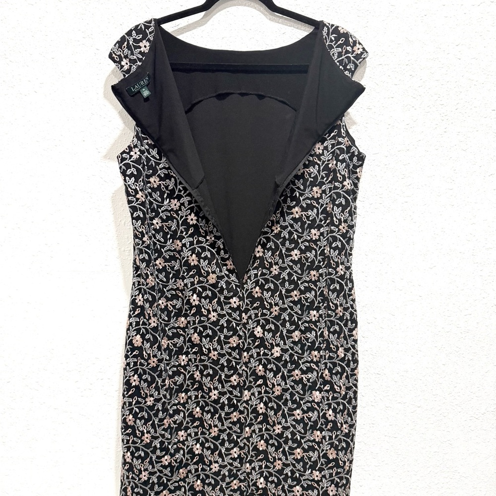 Lauren Ralph Lauren Women's Floral Lace Sheath Dress 16 - Picture 9 of 9